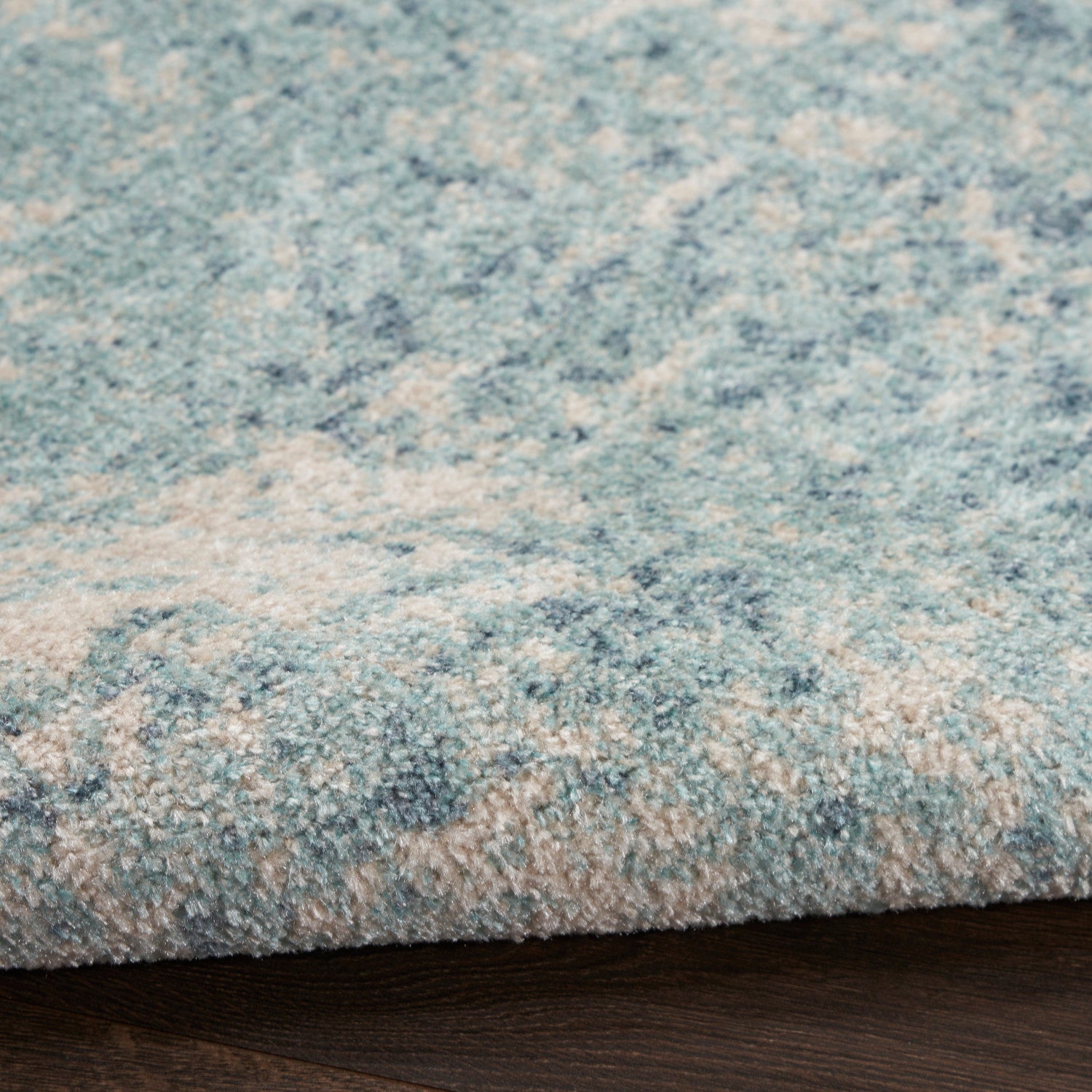 Nourison Astra Blue & Ivory Pet Friendly Machine Washable Rug - Texture
