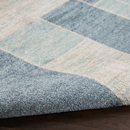 Nourison Astra Blue & Ivory Pet Friendly Machine Washable Rug - Texture