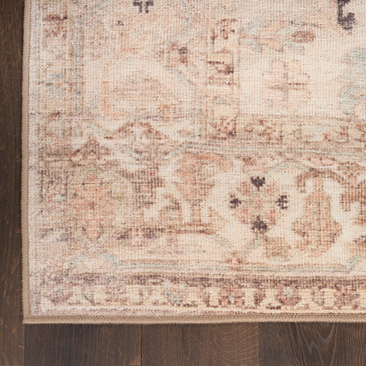 Nourison Vintage Beige Machine Washable Rug - Corner