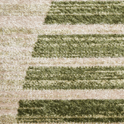 Nourison Astra Ivory & Olive Pet Friendly Machine Washable Rug - Swatch