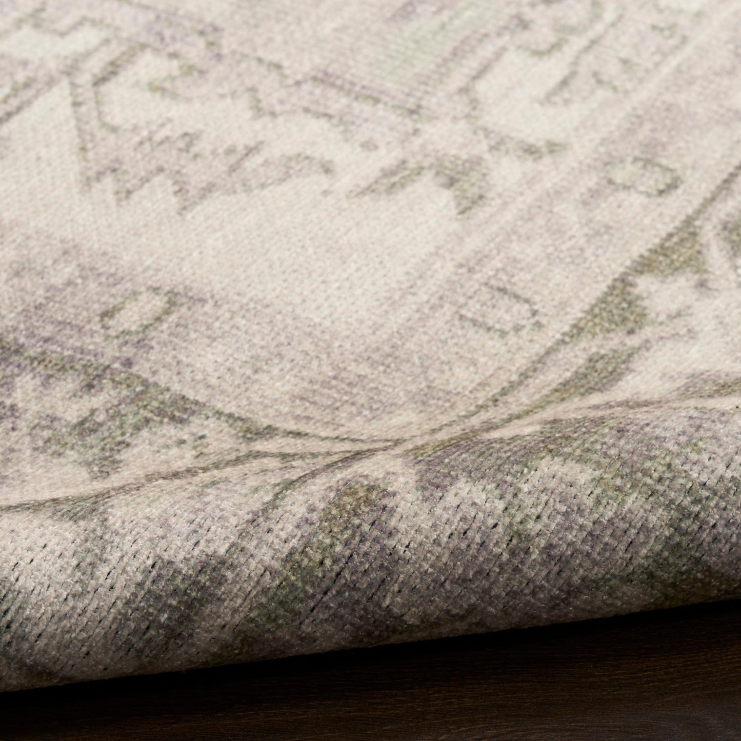 Nourison Vintage Green Machine Washable Rug - Texture