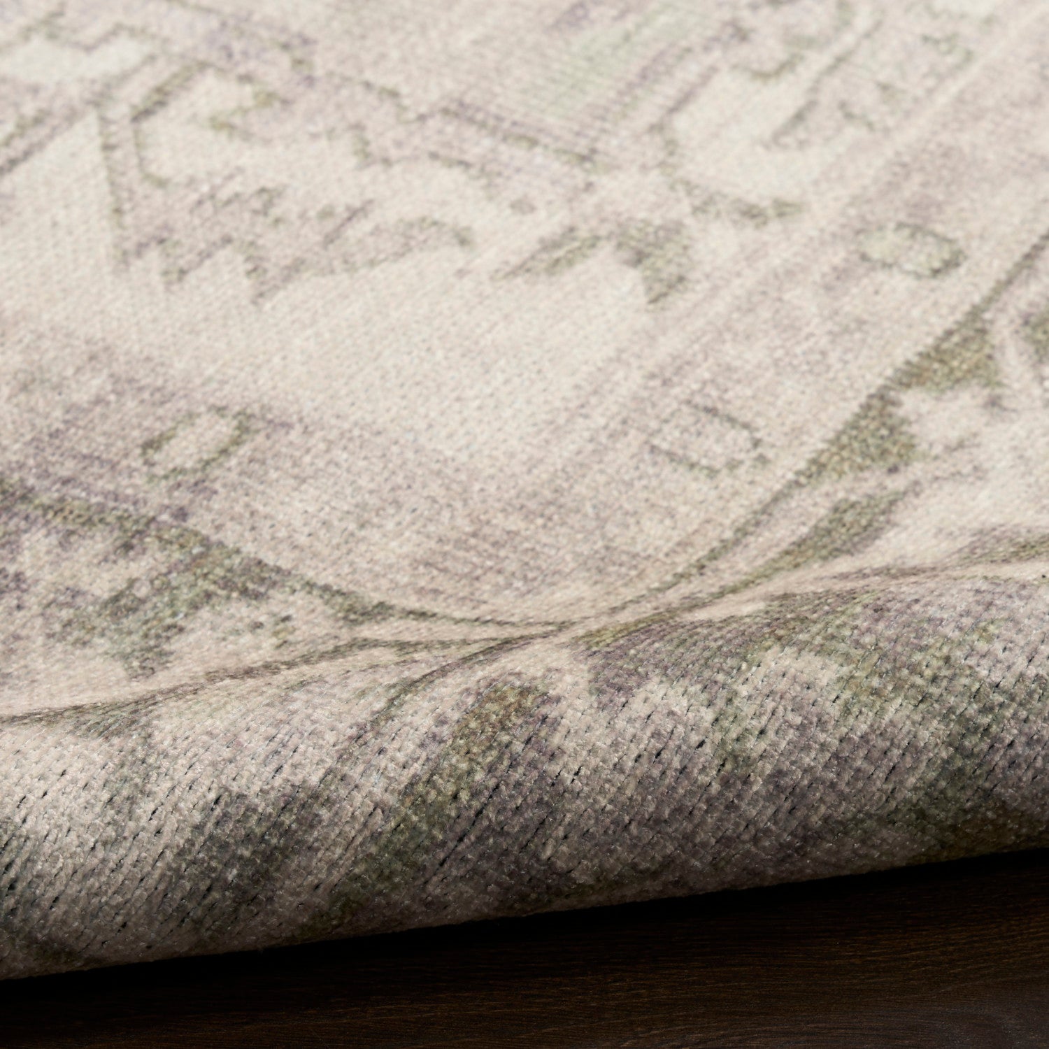 Nourison Vintage Green Machine Washable Rug - Texture
