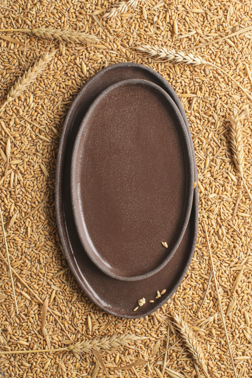 Handmade Oval Stoneware Serving Platter "Pumpernikel"