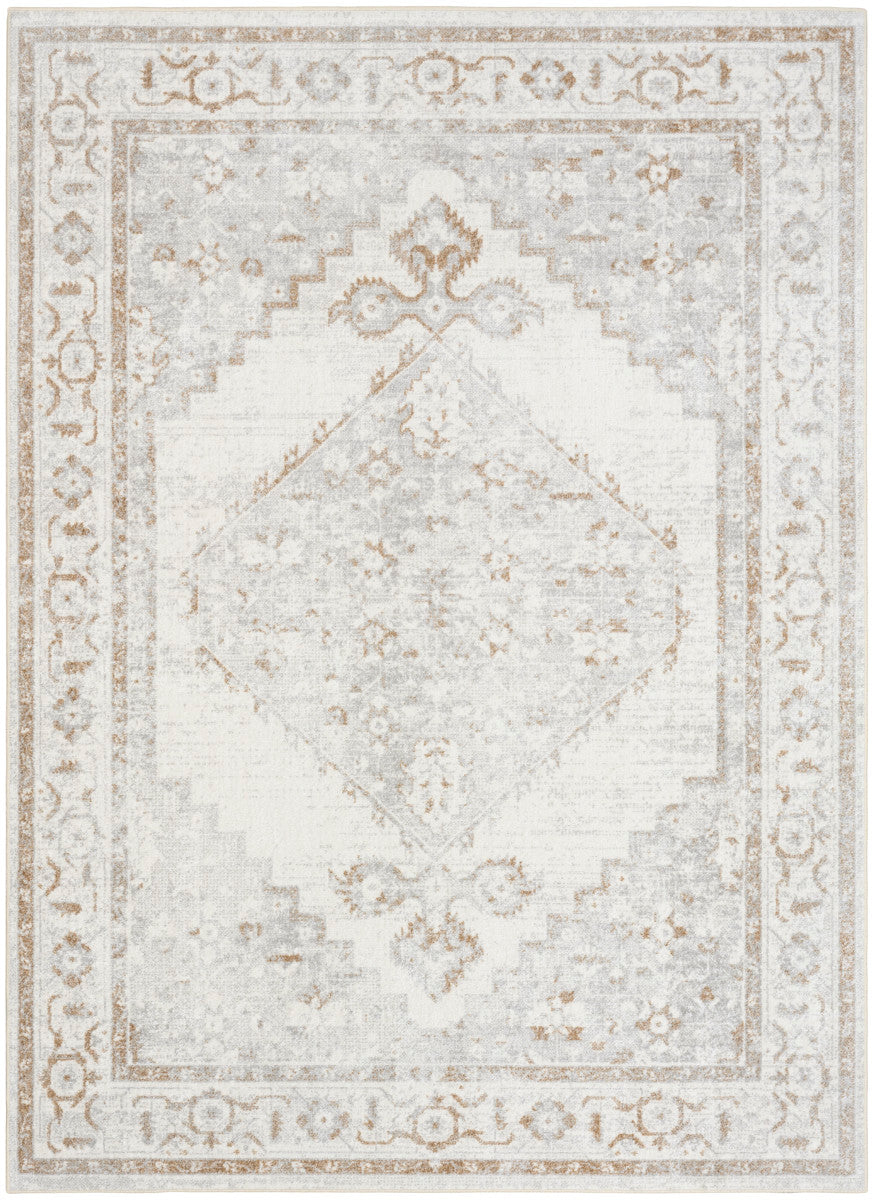 Nourison Astra Grey Pet Friendly Machine Washable Rug - 6'7" x 9'