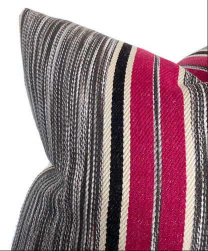 Audley Stripe Pillow in Berry