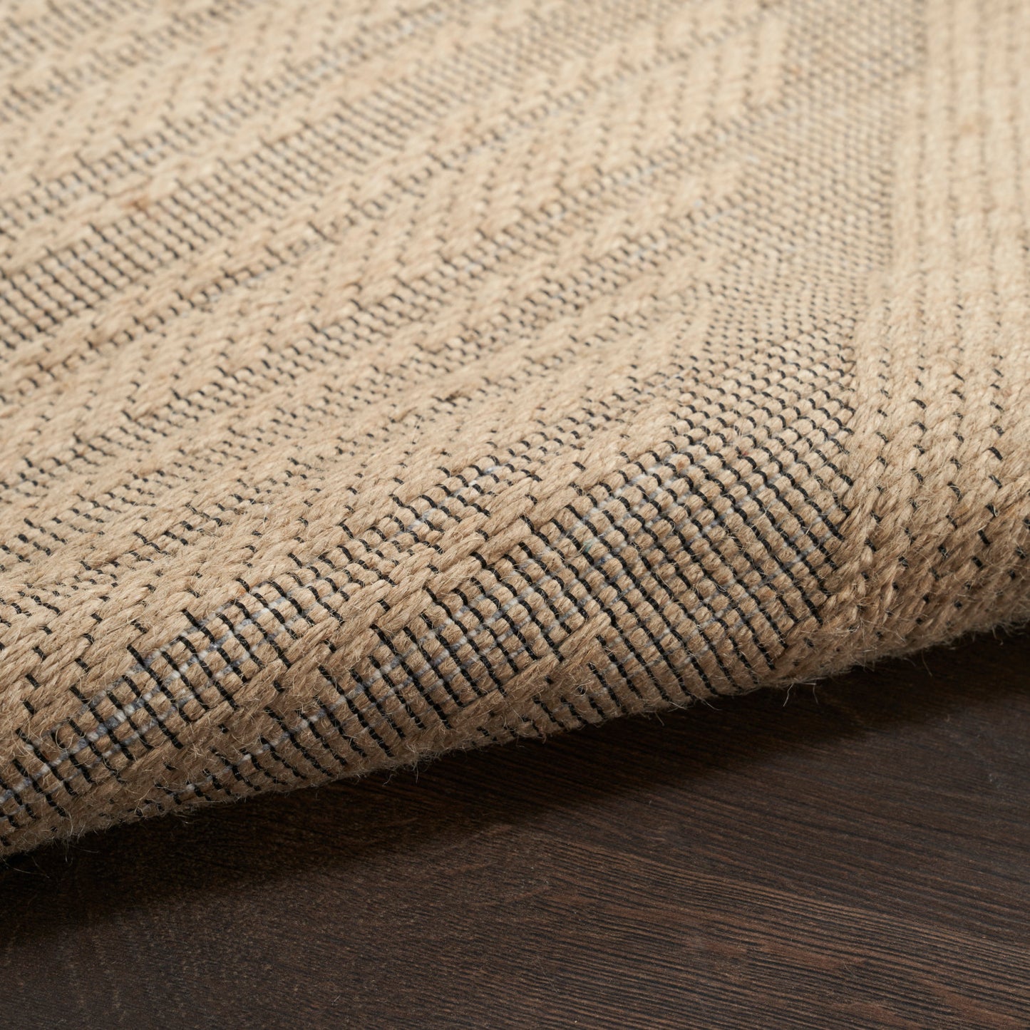 Nourison Jute Loom Woven Natural & Beige Machine Washable Rug - Texture
