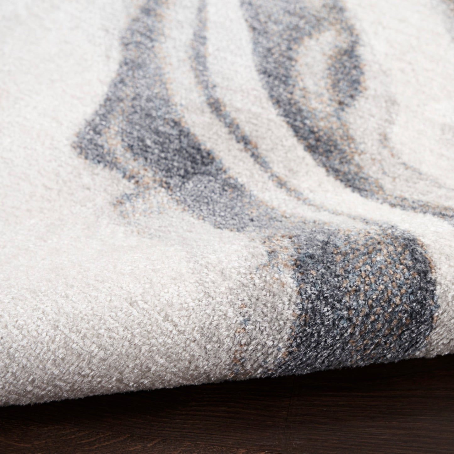 Nourison Astra Ivory & Grey Pet Friendly Machine Washable Rug - Texture