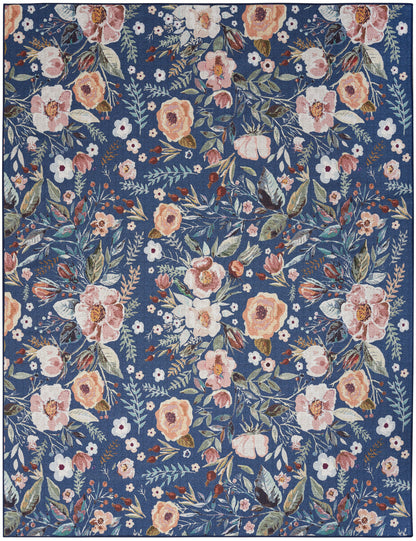 Nourison Navy & Multicolor Machine Washable Rug - Main