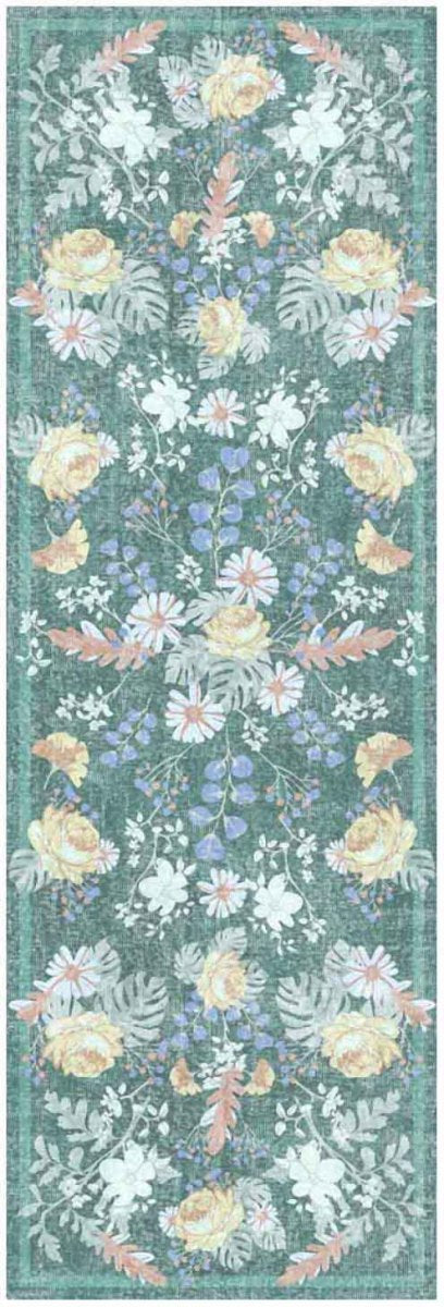 Nourison Botanical Green & Multicolor Machine Washable Rug - 2' x 6'