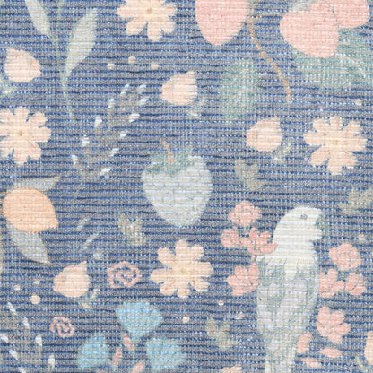 Nourison Botanical Blue & Multicolor Machine Washable Rug - Swatch