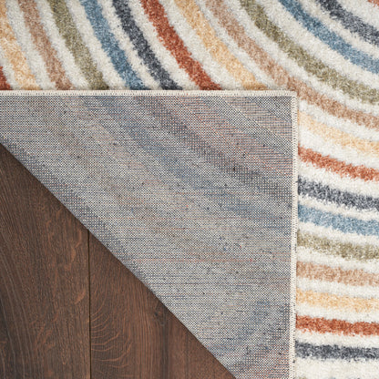 Nourison Astra Ivory & Multicolor Pet Friendly Machine Washable Rug - Corner