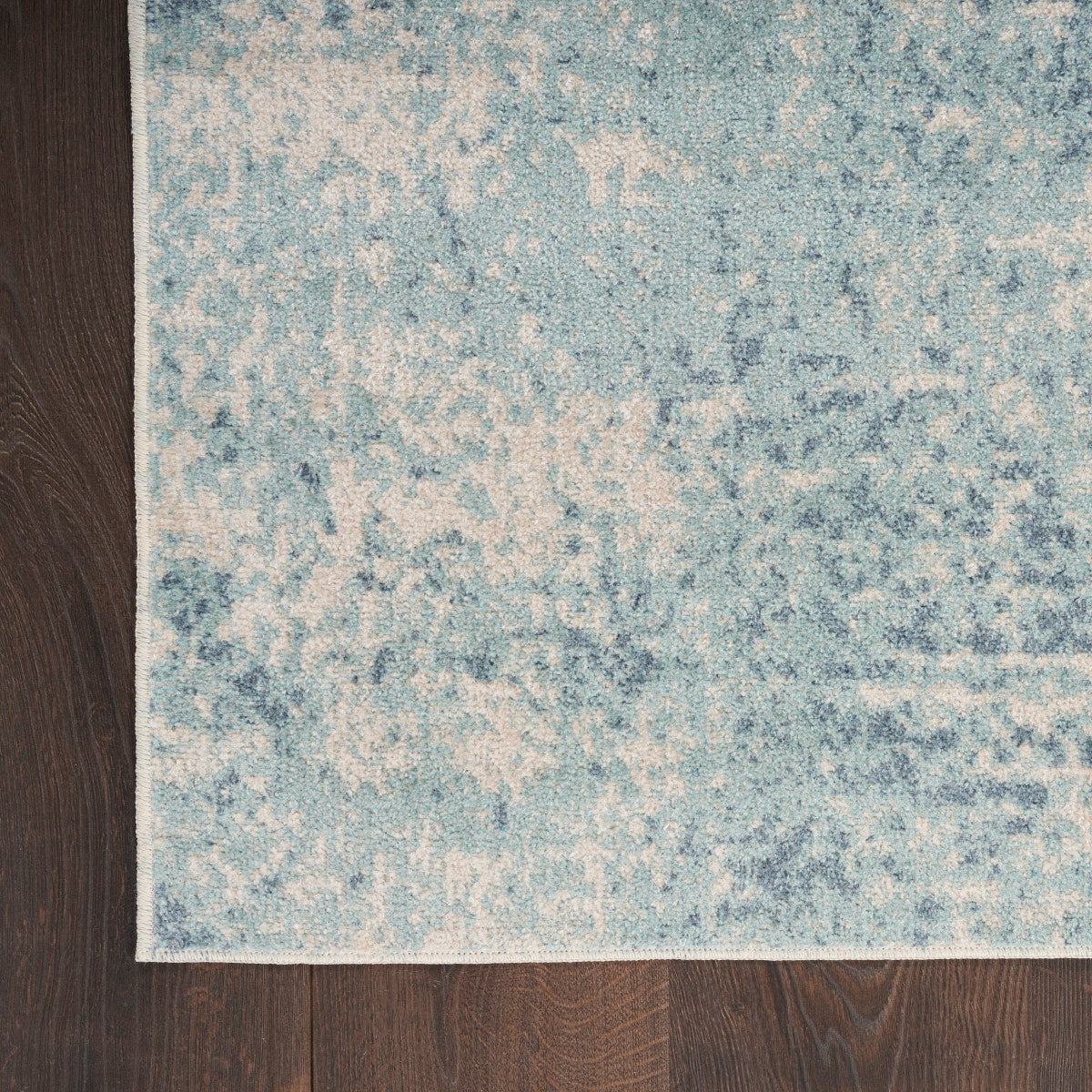Nourison Astra Blue & Ivory Pet Friendly Machine Washable Rug - Corner