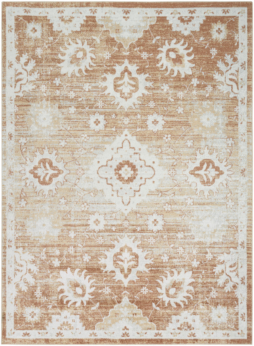 Nourison Astra Copper Pet Friendly Machine Washable Rug - 5'3" x 7'