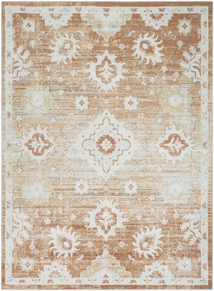 Nourison Astra Copper Pet Friendly Machine Washable Rug - 5'3" x 7'