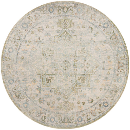 Nourison Astra Blue & Green Pet Friendly Machine Washable Rug - 5'3" Round