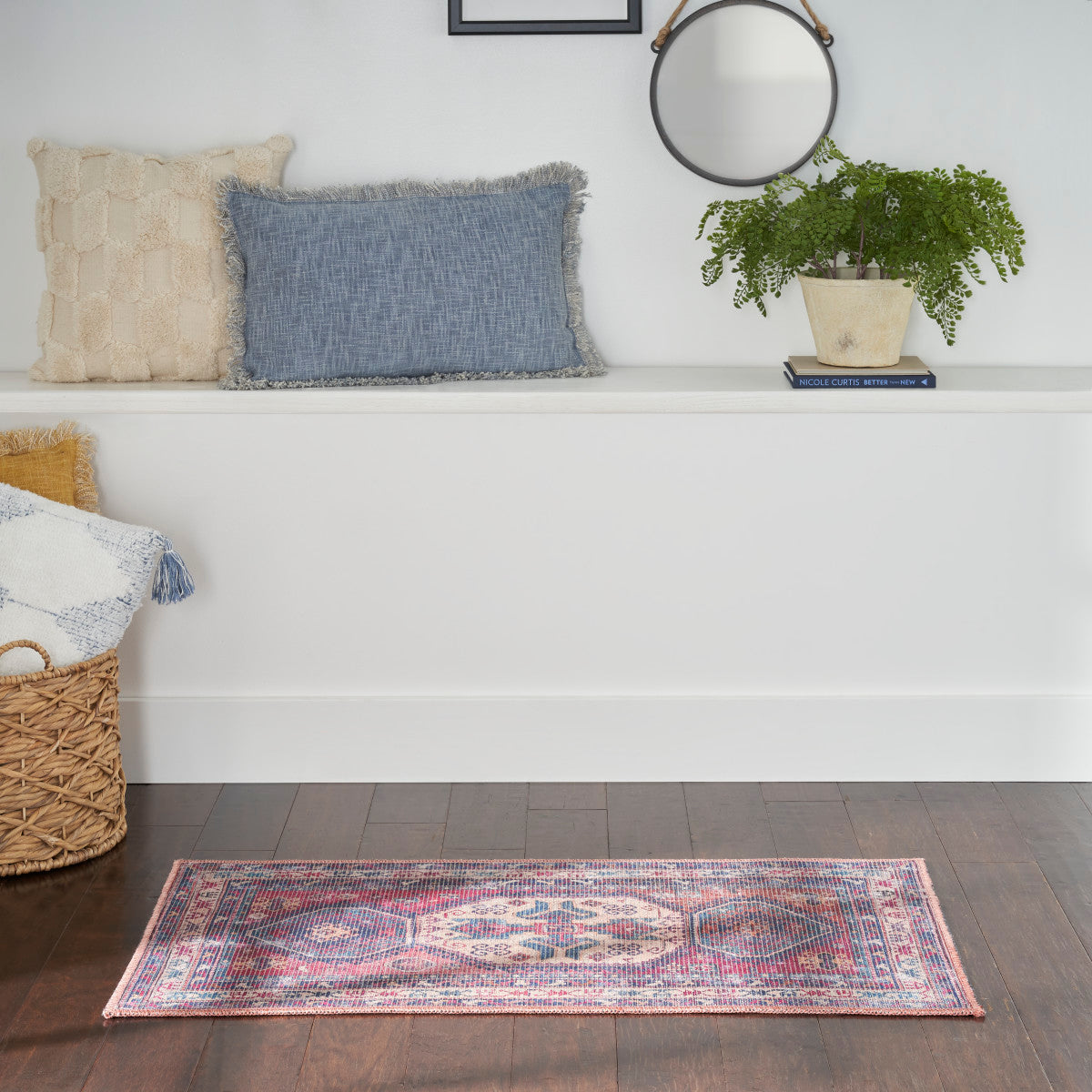 Nourison New Concept Red & Navy Machine Washable Rug - Room Scene