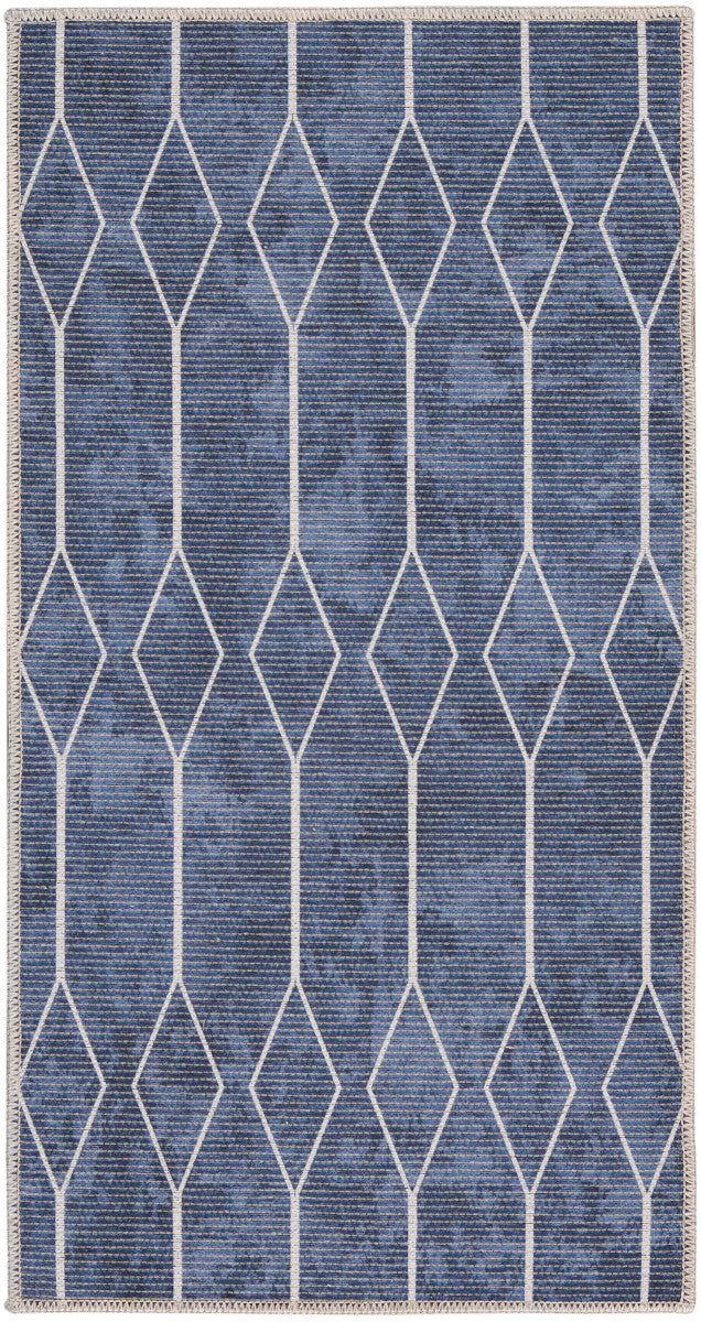 Nourison New Concept Navy Machine Washable Rug - 2' x 3'9"