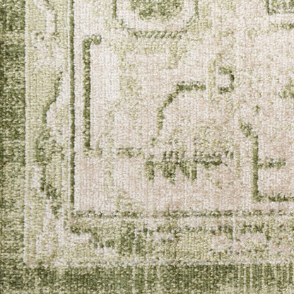 Nourison Astra Ivory & Green Pet Friendly Machine Washable Rug - Swatch
