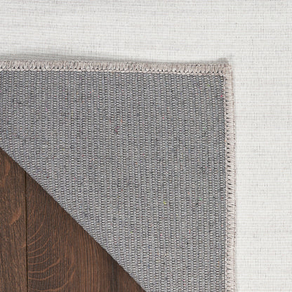 Nourison Essentials Loom Woven Ivory & Grey Machine Washable Rug - Corner
