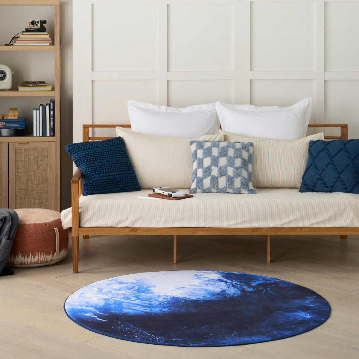 Nourison Imagination Blue Machine Washable Rug - Room Scene