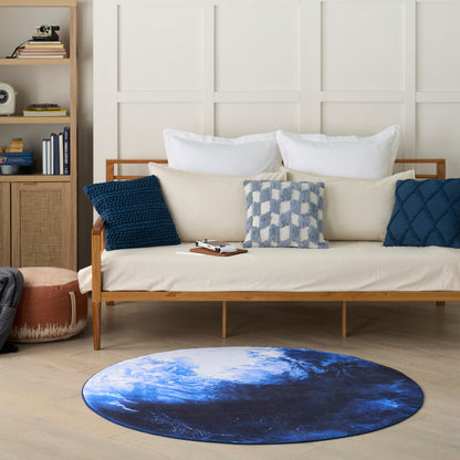Nourison Imagination Blue Machine Washable Rug - Room Scene