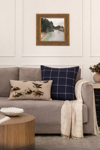 Bancroft Wool Pillow in Navy Blue