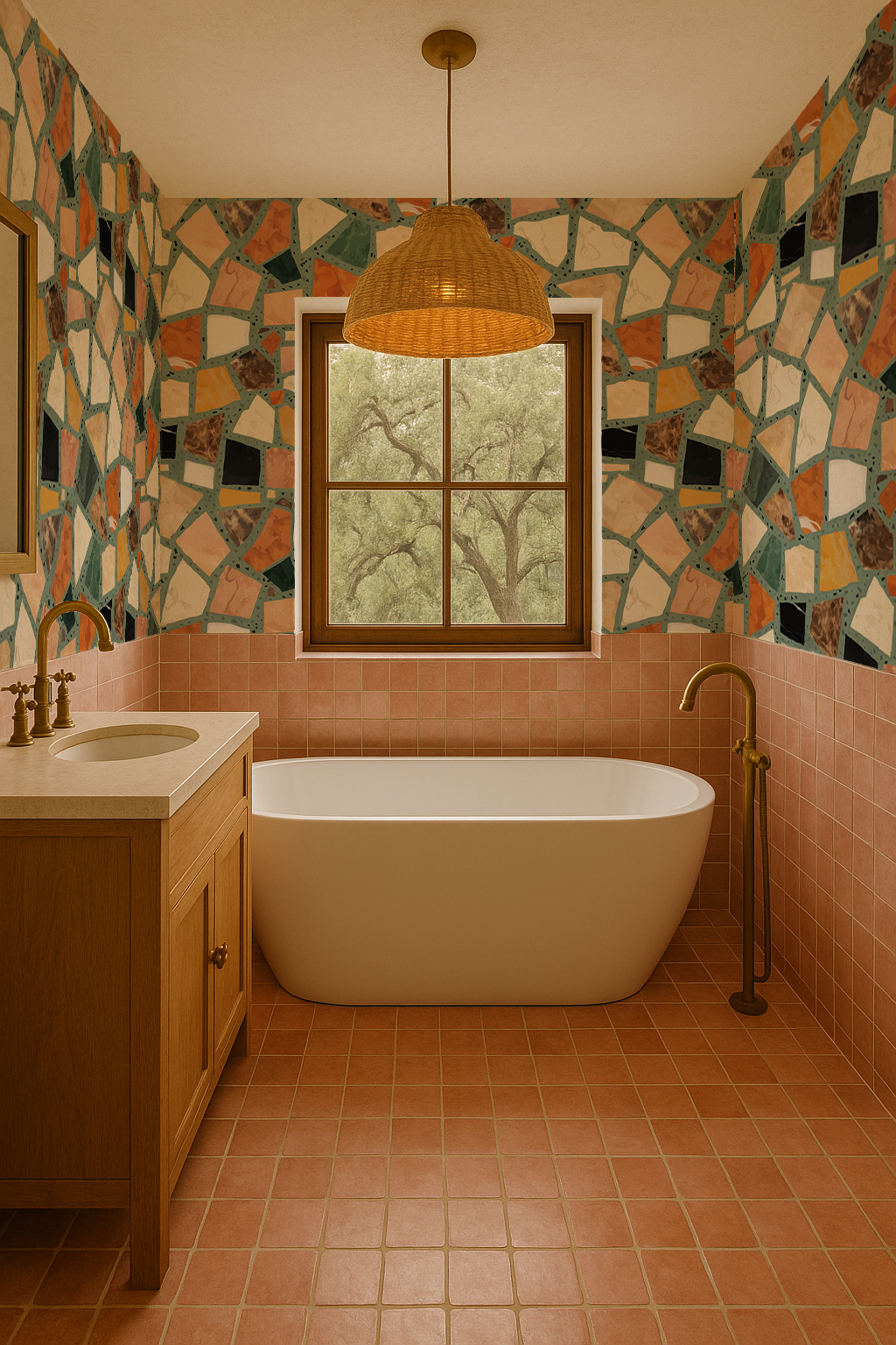 Dolce Terrazzo Wallpaper, teal