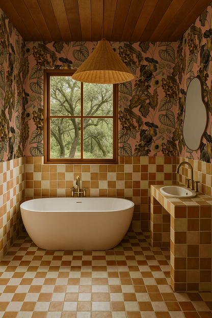 Cali Tropicale Wallpaper, peach and yellow