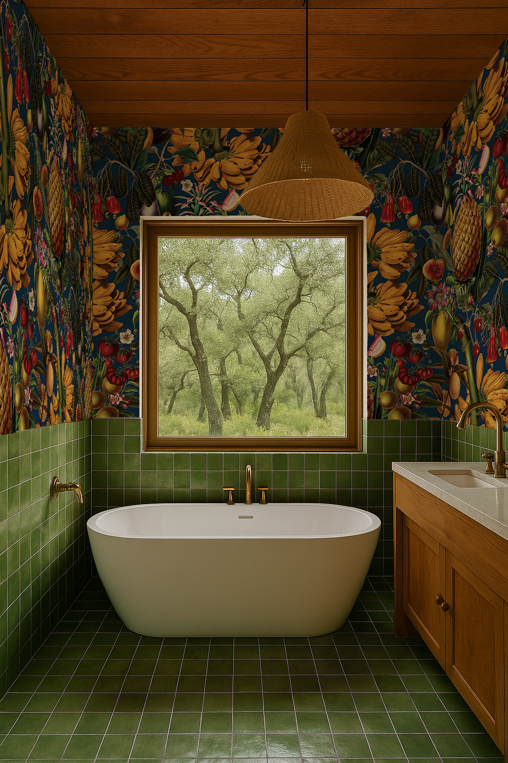 Juicy Fruit Wallpaper, navy