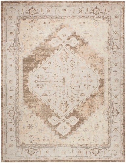 Nourison Astra Beige Pet Friendly Machine Washable Rug - 6'7" x 9'
