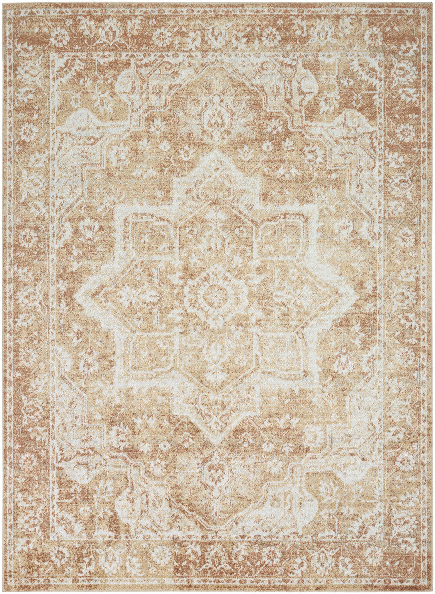 Nourison Astra Rust Pet Friendly Machine Washable Rug - 5'3" x 7'