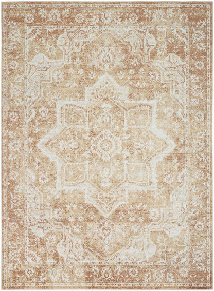 Nourison Astra Rust Pet Friendly Machine Washable Rug - 5'3" x 7'