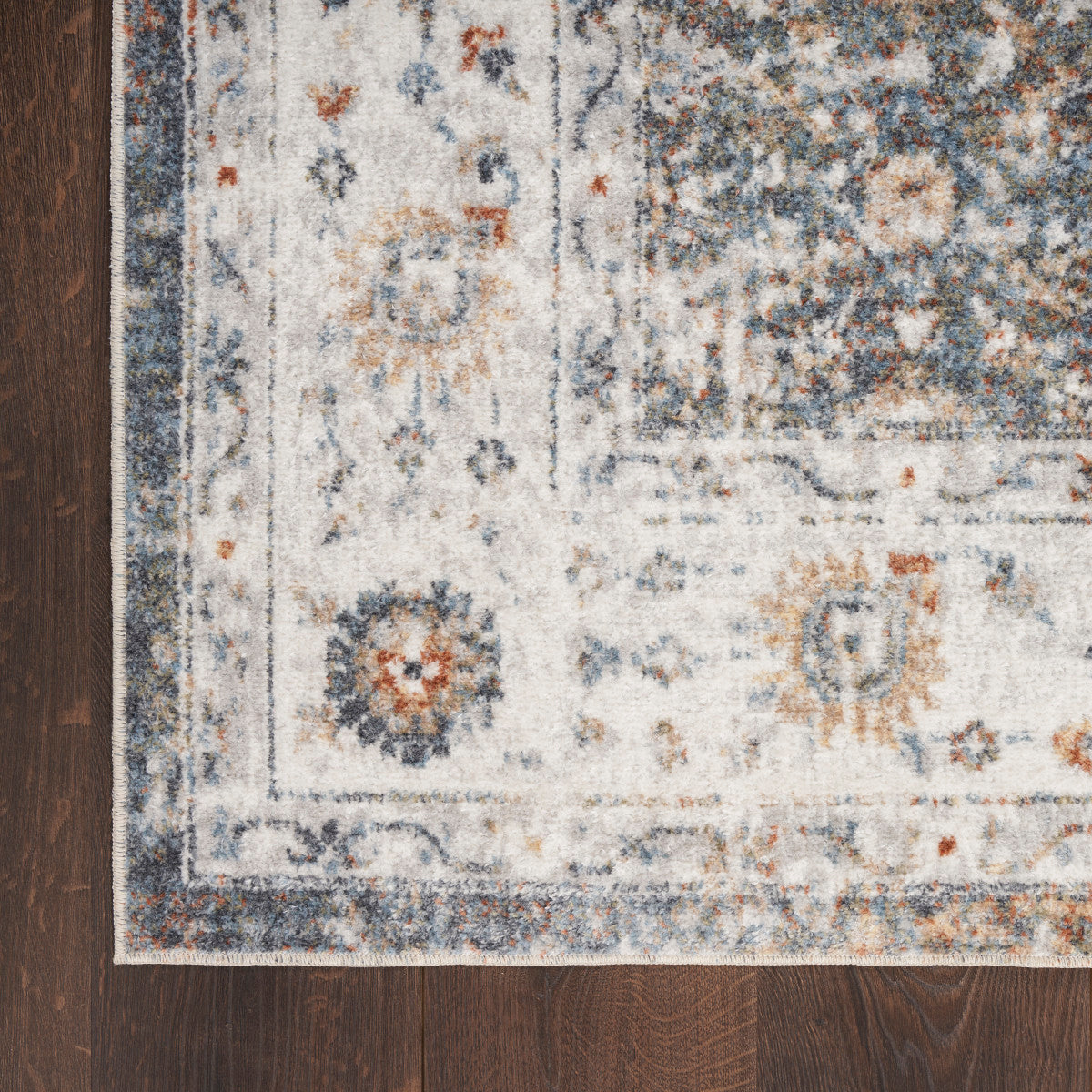Nourison Astra Ivory & Multicolor Pet Friendly Machine Washable Rug - Corner