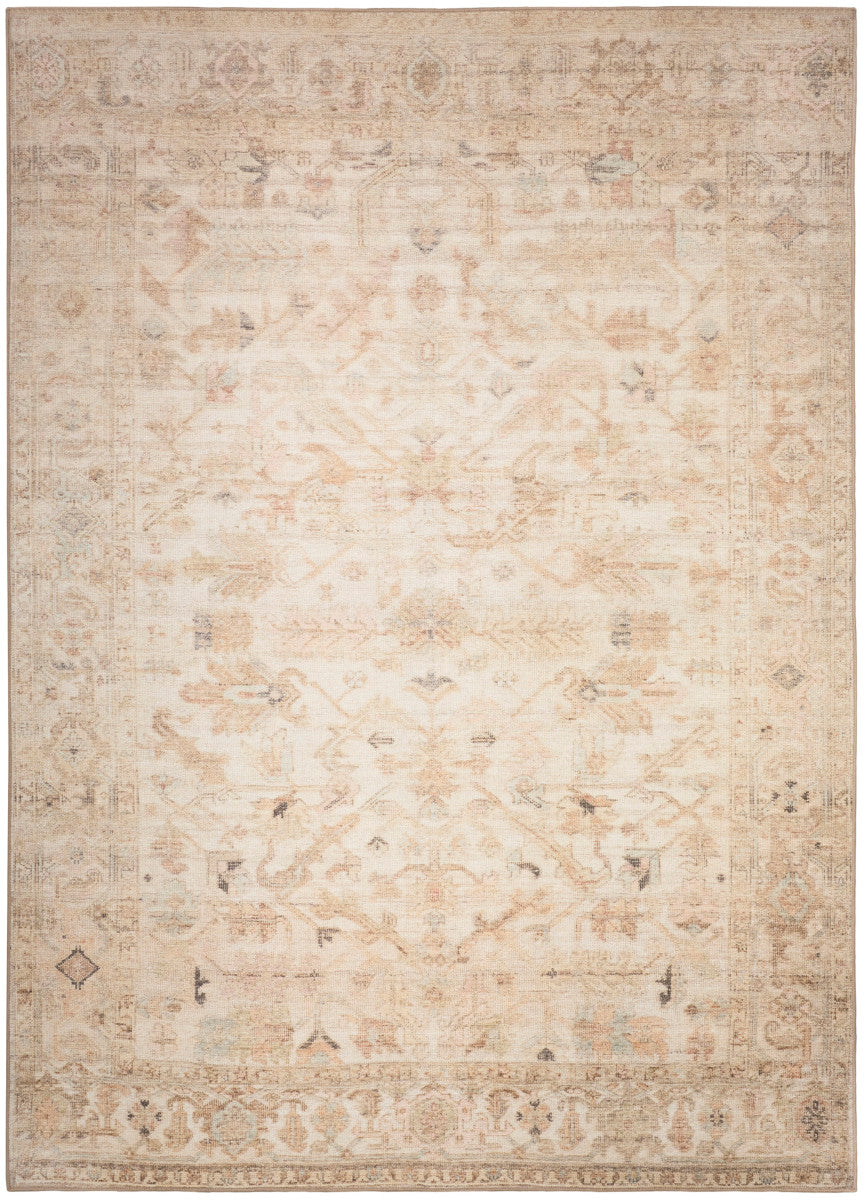 Nourison Vintage Beige Machine Washable Rug - 5'3" x 7'3"