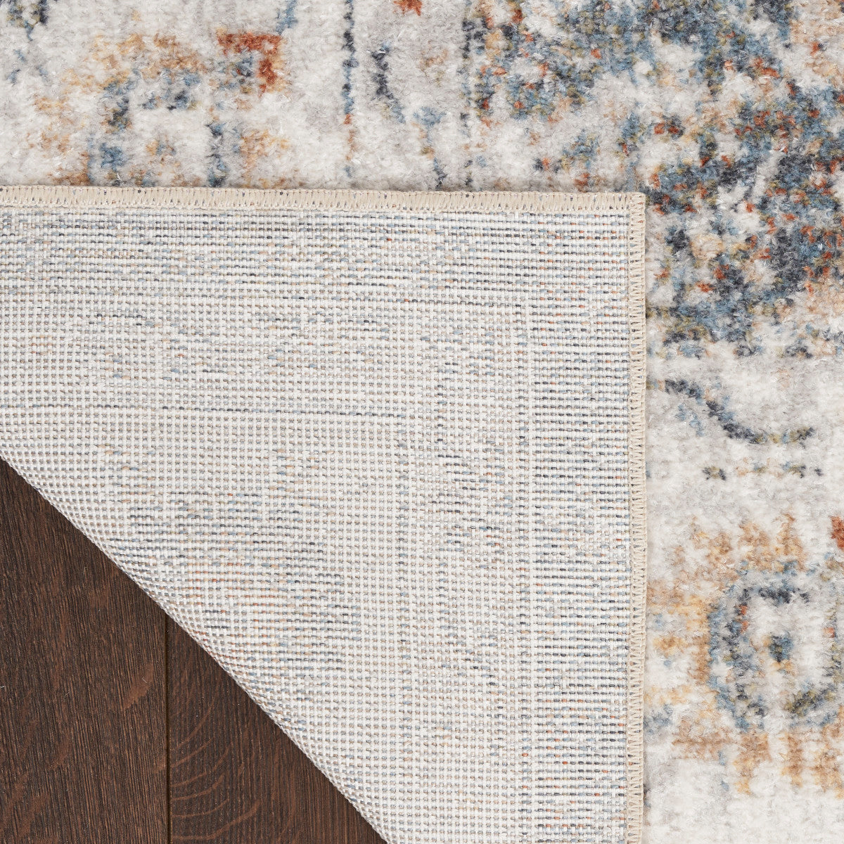 Nourison Astra Ivory & Multicolor Pet Friendly Machine Washable Rug - Corner