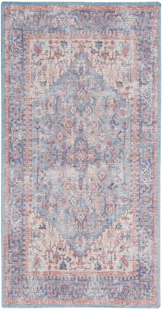Nourison New Concept Blue & Multicolor Machine Washable Rug - 2' x 3'9"
