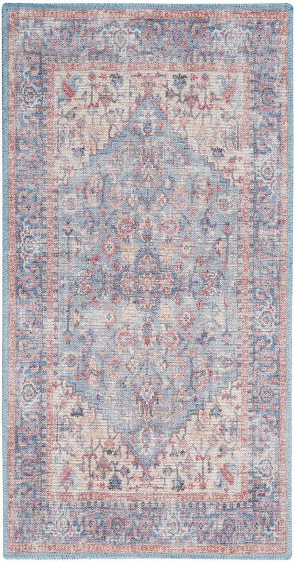 Nourison New Concept Blue & Multicolor Machine Washable Rug - 2' x 3'9"