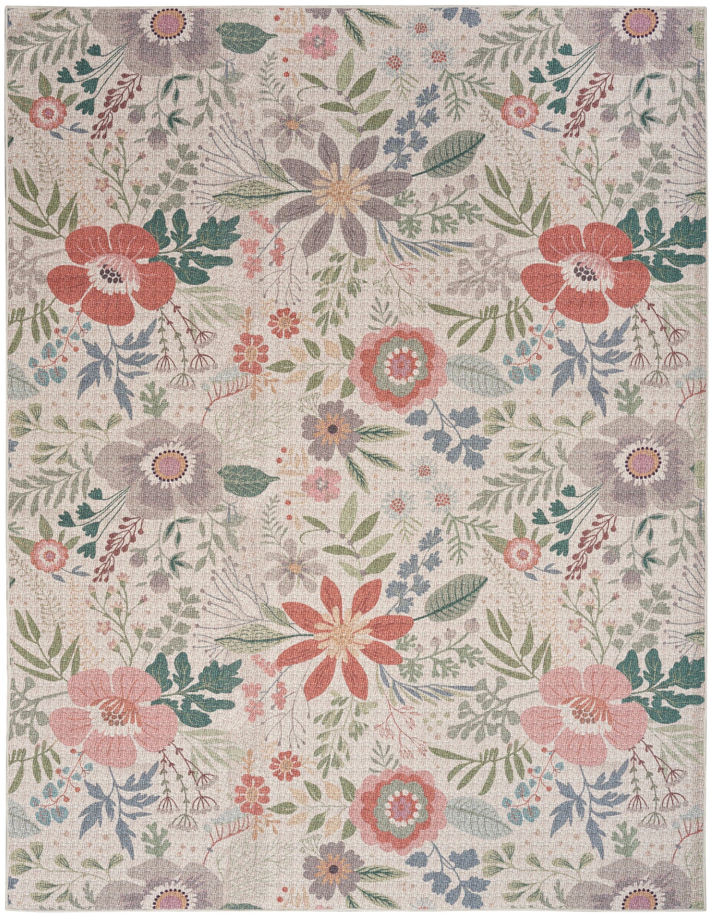 Nourison Cream & Multicolor Machine Washable Rug - Main