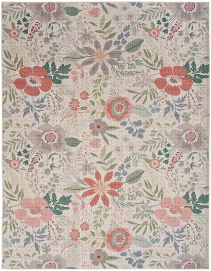 Nourison Cream & Multicolor Machine Washable Rug - Main