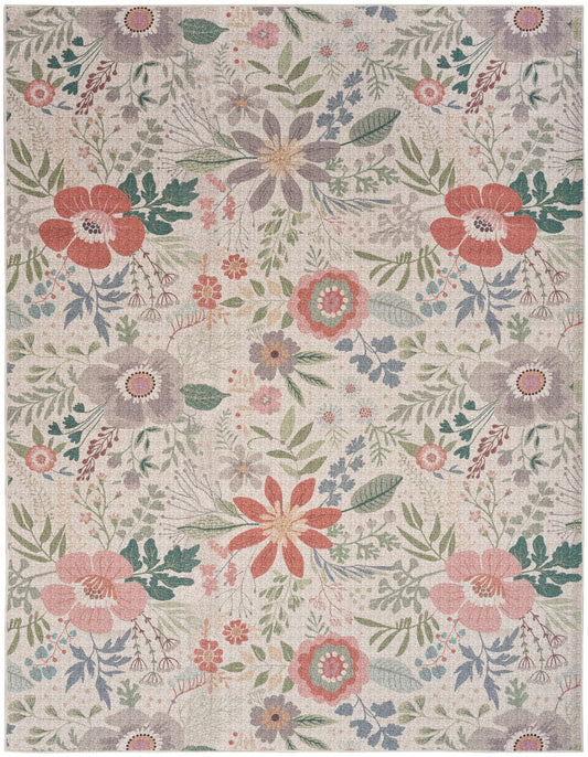 Nourison Cream & Multicolor Machine Washable Rug - Main