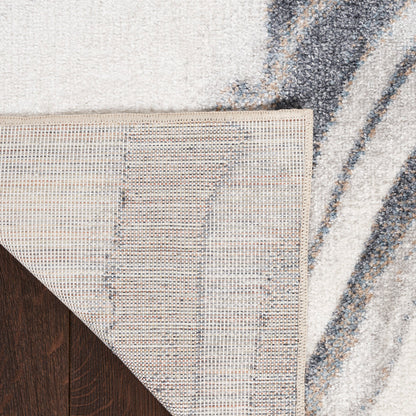 Nourison Astra Ivory & Grey Pet Friendly Machine Washable Rug - Corner