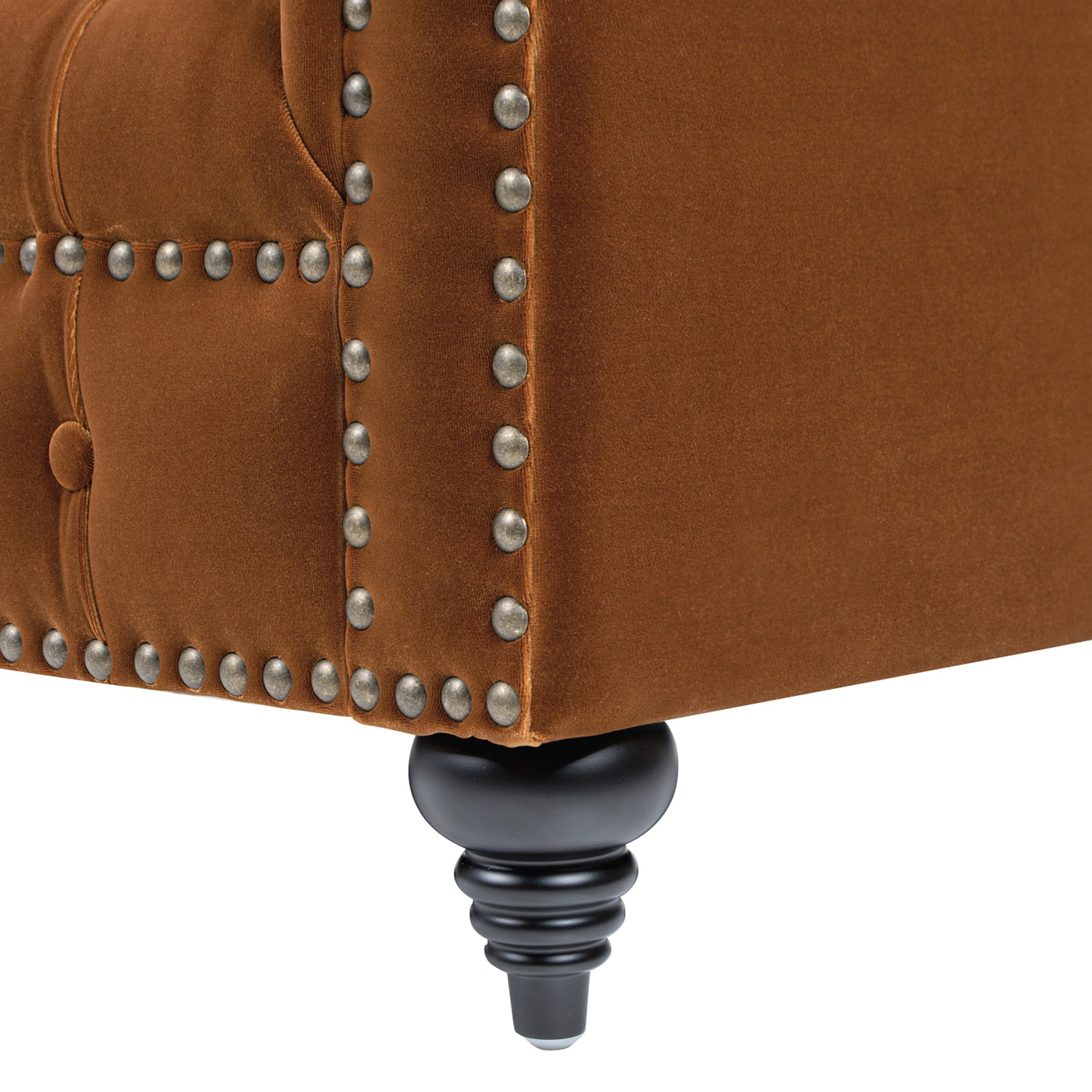 Alto Tufted Chesterfield Velvet Sofa - Burnt Orange