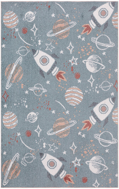 Nourison Astra Blue & Multicolor Pet Friendly Machine Washable Rug - 3'3" x 5'