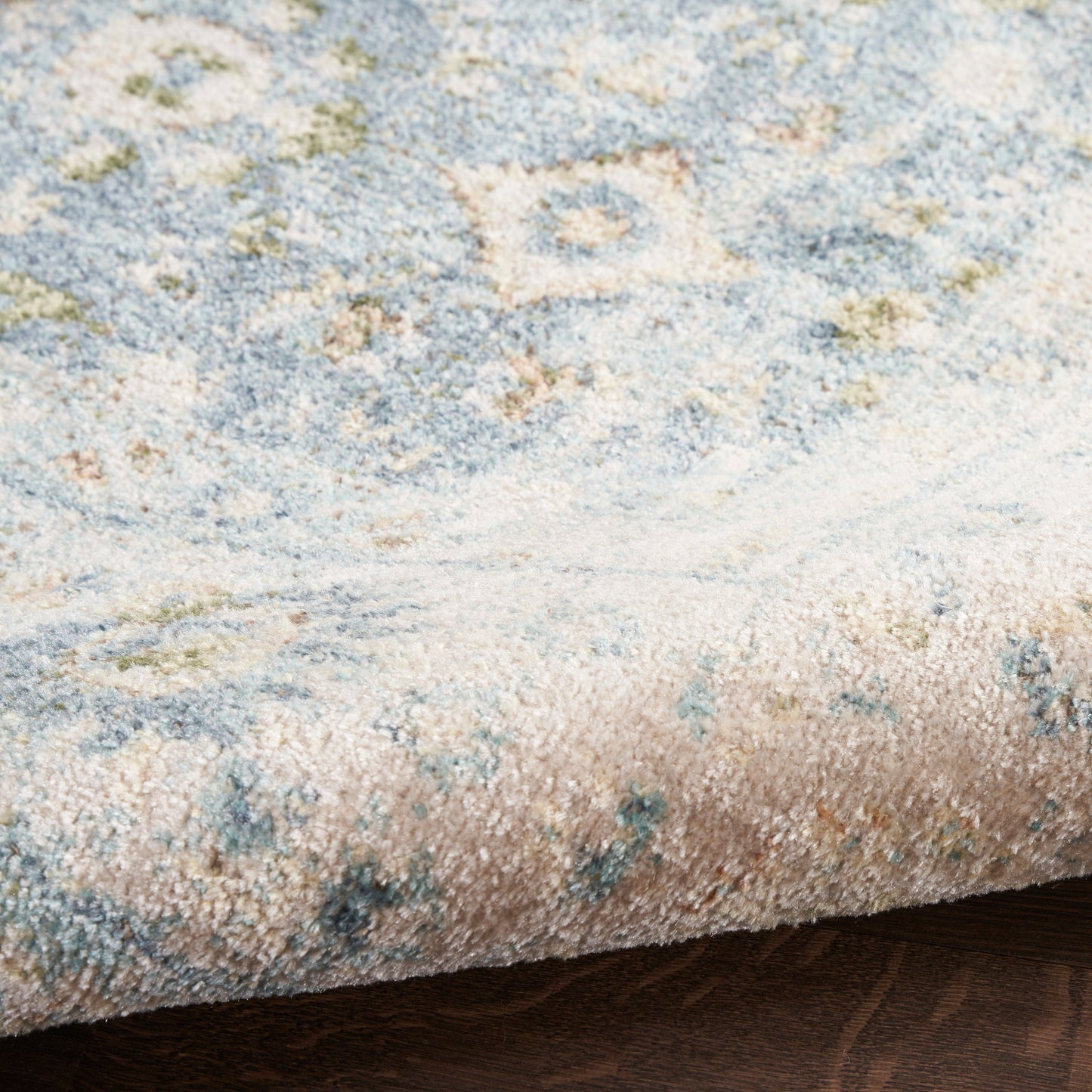 Nourison Astra Teal & Beige Pet Friendly Machine Washable Rug - Texture