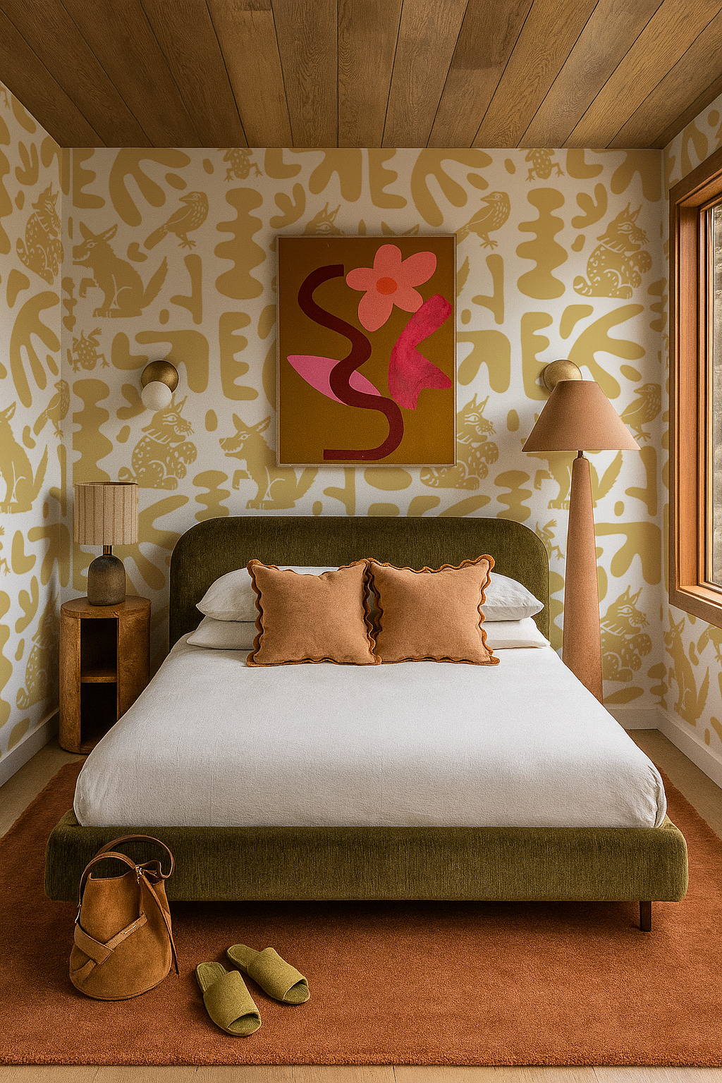 Abstract Animales Wallpaper, yellow