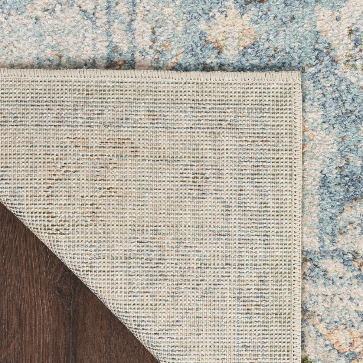 Nourison Astra Light Blue Pet Friendly Machine Washable Rug - Corner