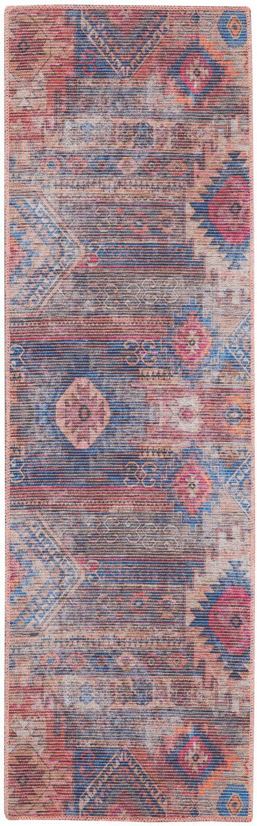 Nourison New Concept Multicolor Machine Washable Rug - 2'2" x 8'