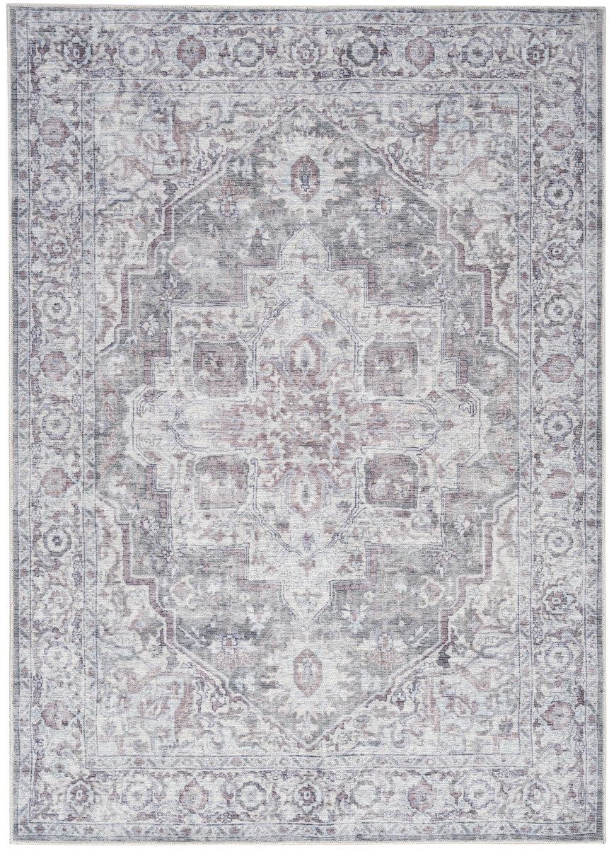 Nourison New Concept Ivory & Grey Machine Washable Rug - 5'3" x 7'3"