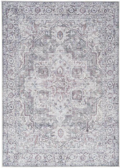 Nourison New Concept Ivory & Grey Machine Washable Rug - 5'3" x 7'3"
