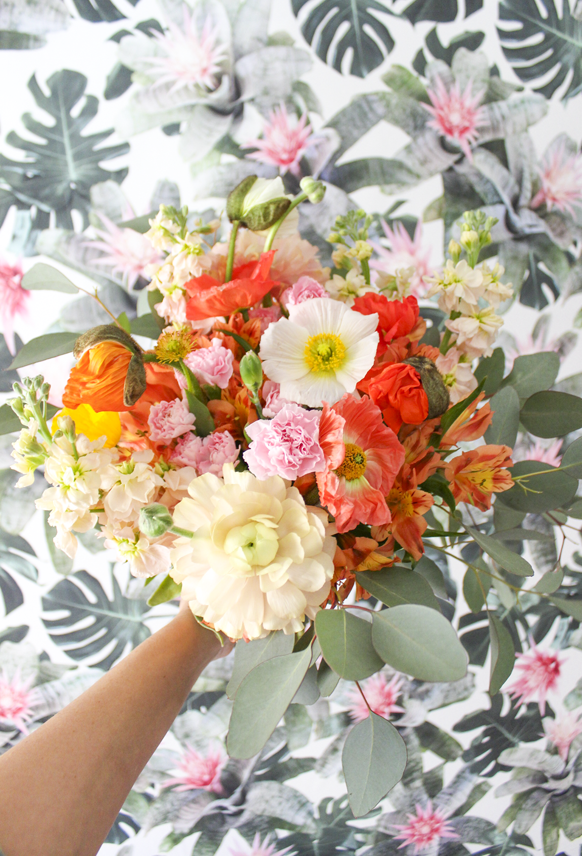 Rad Bromeliad Wallpaper - White